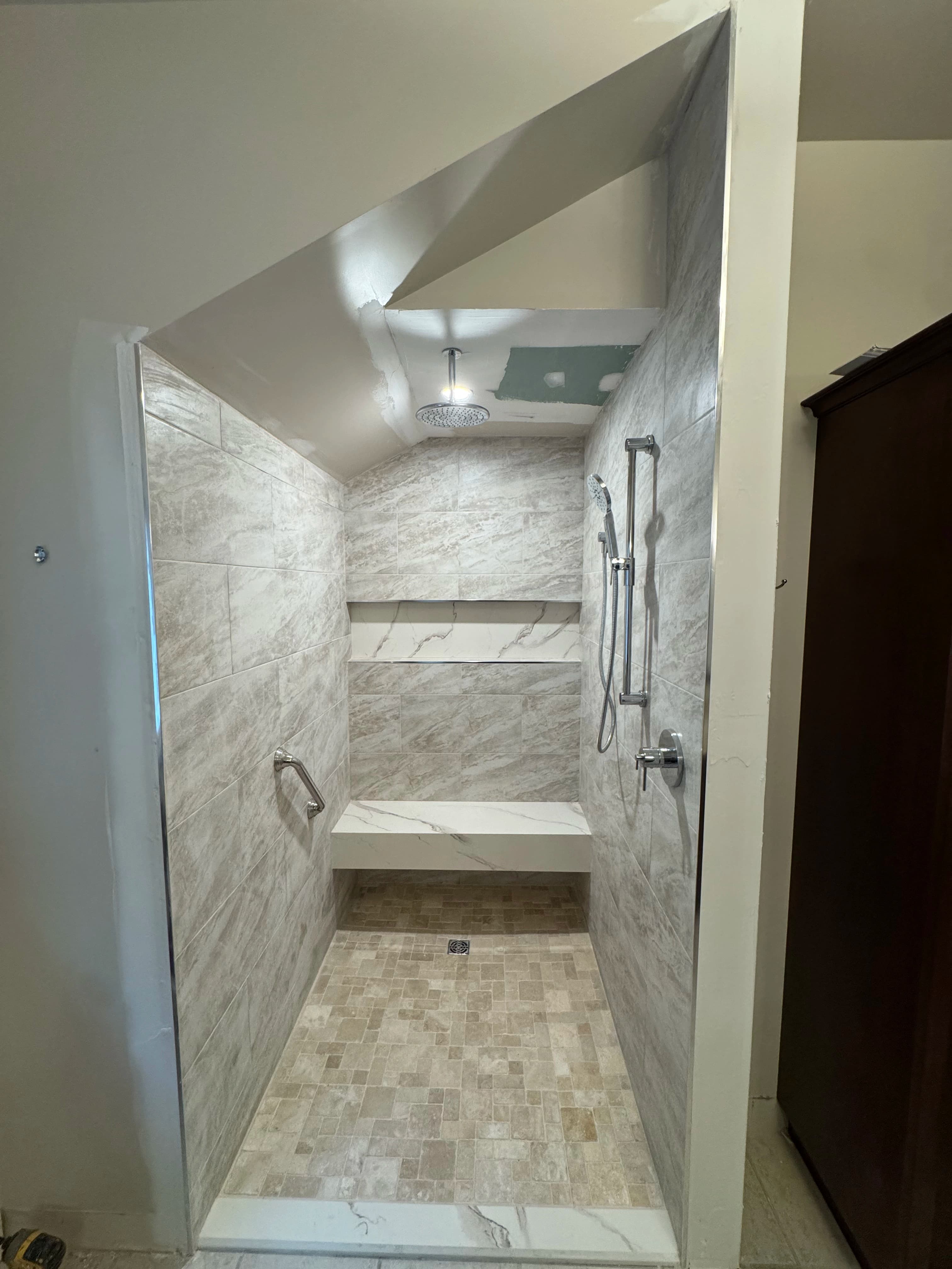 Framed Bathroom Renovation by CVR Construction