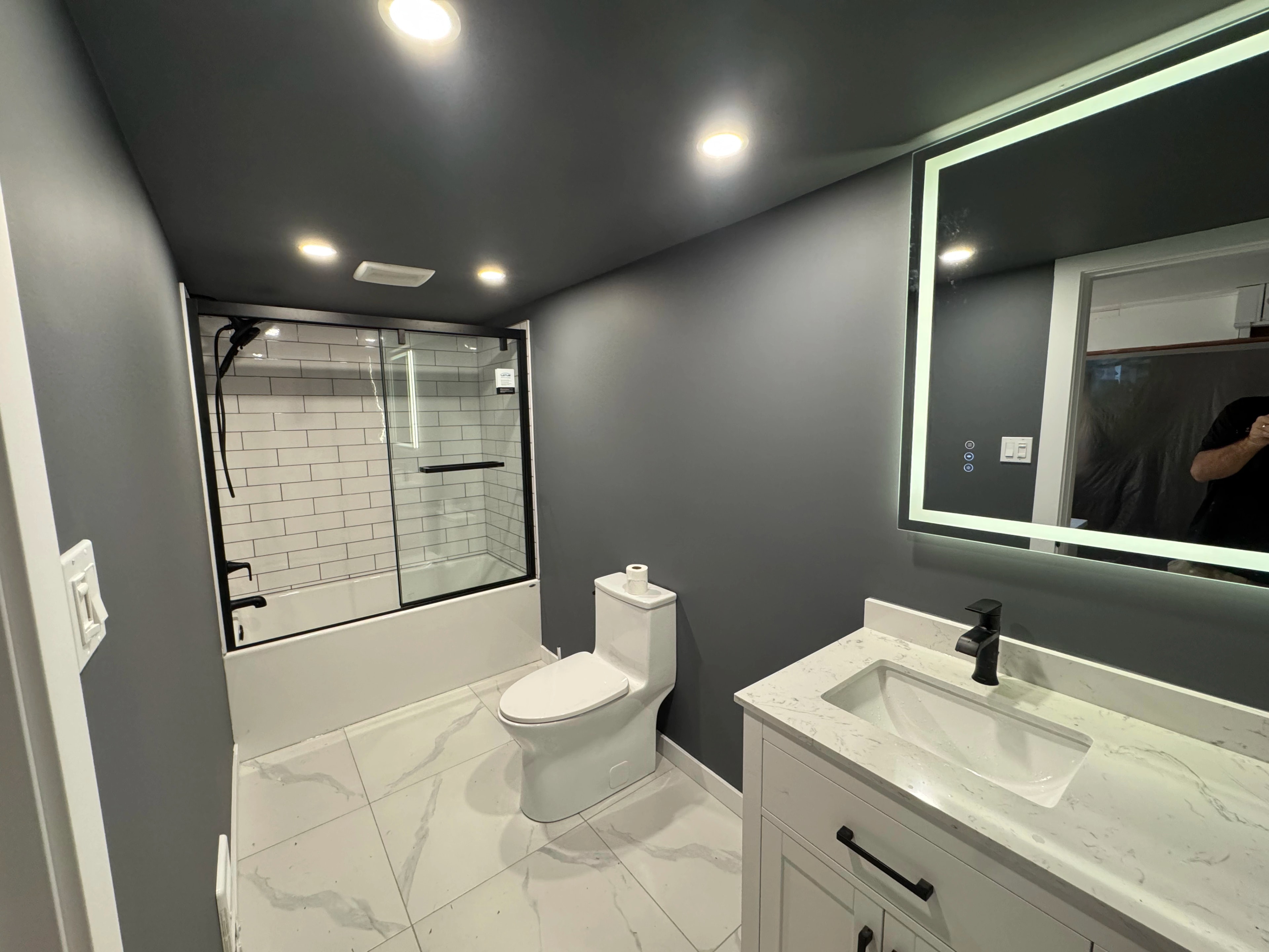 Dark Gray Kitchen And Bath