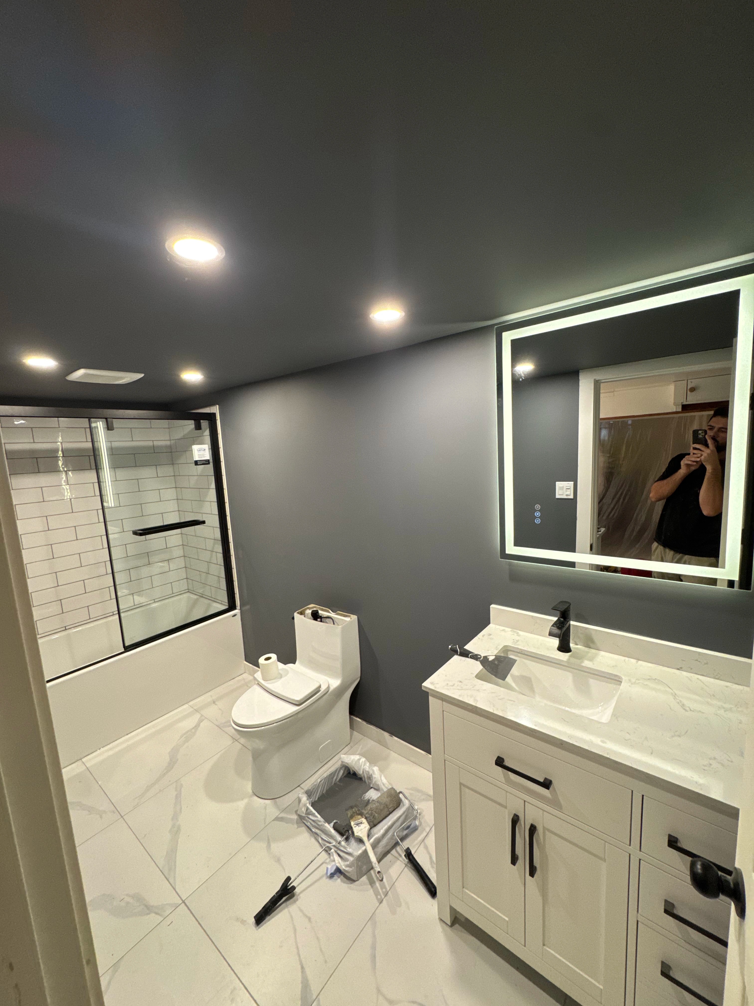 dark gray kitchen and bath by CVR Construction