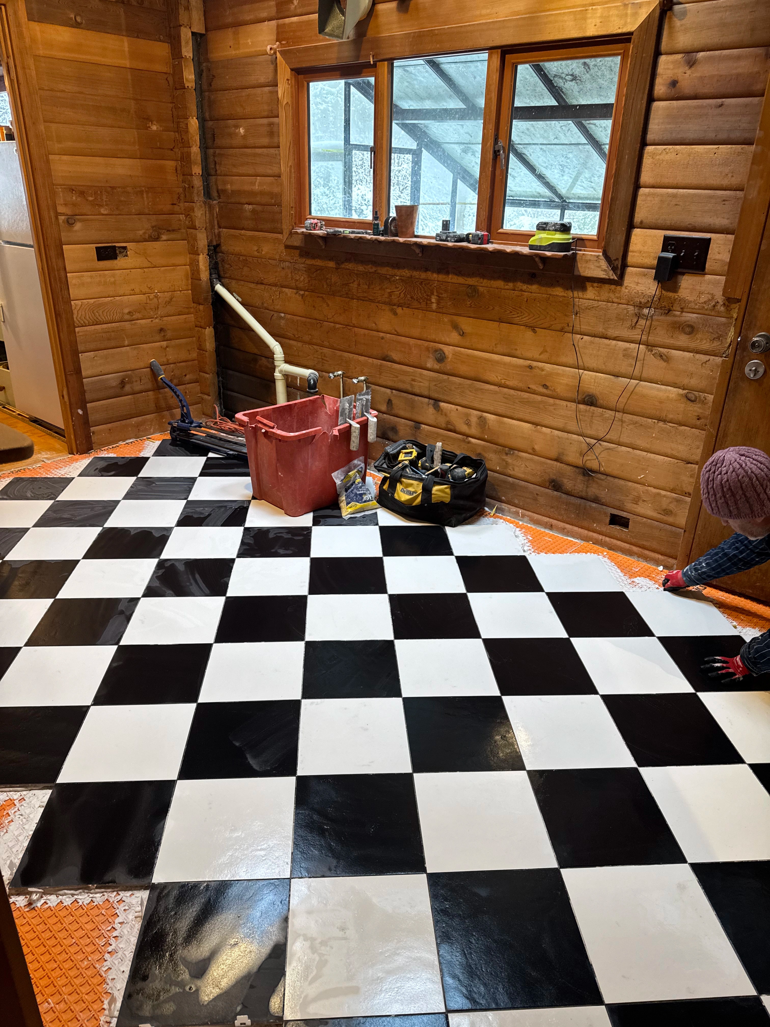 Rustic Checkerboard Cabin Kitchen project image 4