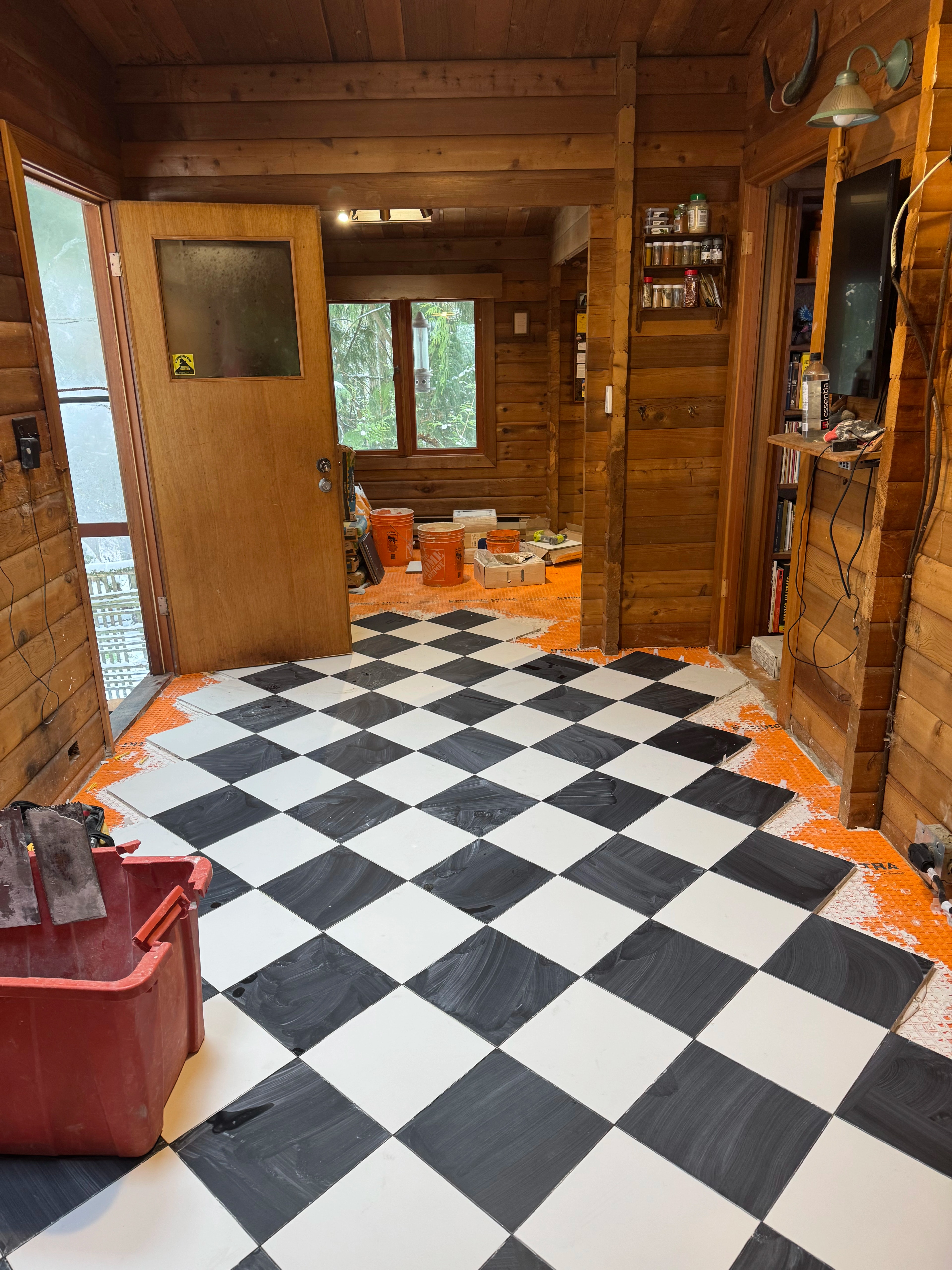 Rustic Checkerboard Cabin Kitchen project image 5