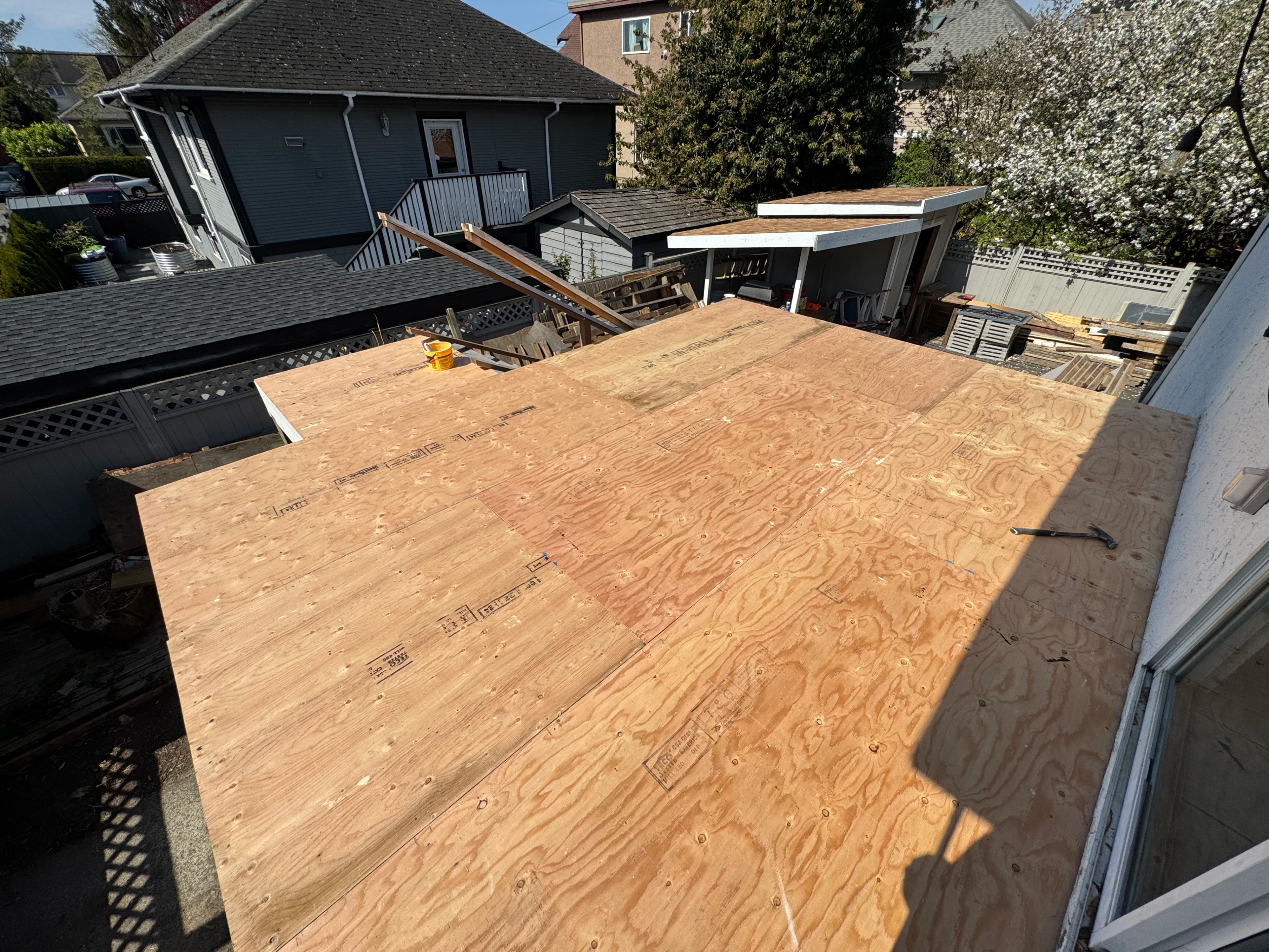 Upper deck before stair and railing rebuild